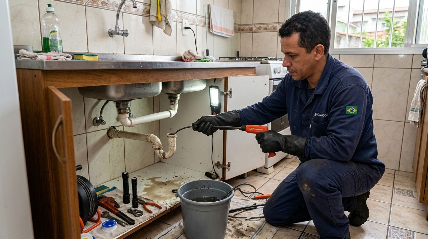 Equipe de desentupimento de canos em Brasília-DF