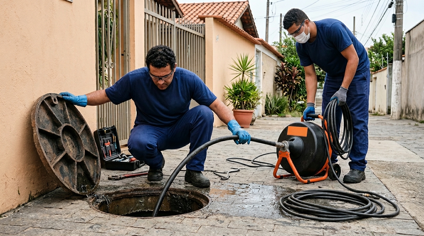 Desentupidora atendendo em residência em Brasília-DF