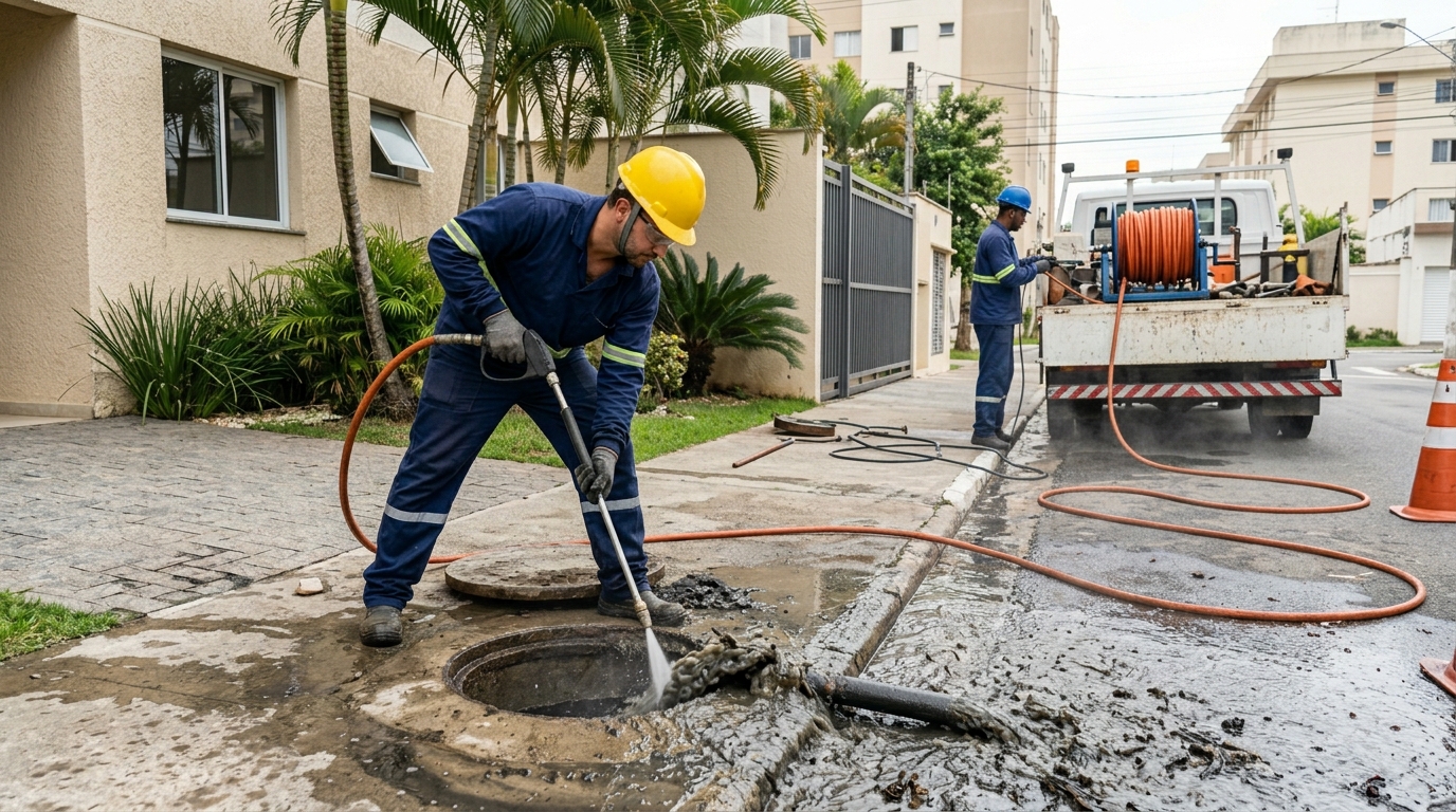 Hidrojateamento com jato de alta pressão em Brasília-DF