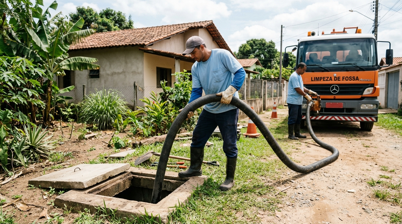 Higienização de fossa residencial em Brasília-DF